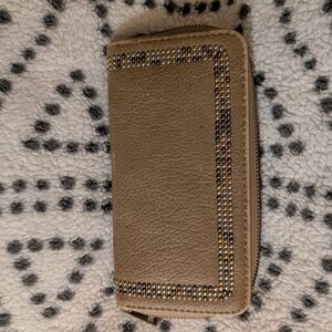Studded Tan Phone Wallet
